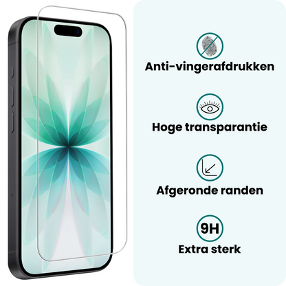 Forterra iPhone 17 Screenprotector Gehard Glas - Full Screen