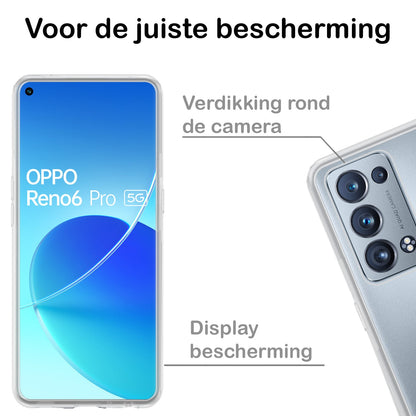 Forterra OPPO Reno 6 Pro Hoesje Siliconen Backcover Lichtgewicht - Transparant