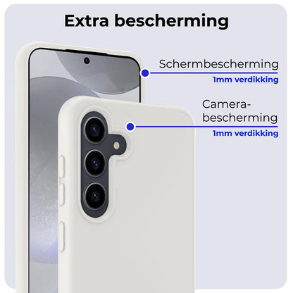 Forterra Samsung S24 Hoesje Siliconen Backcover Lichtgewicht - Wit