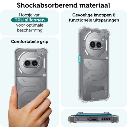Forterra Nothing Phone 2a Hoesje Shockproof Backcover Siliconen - Transparant
