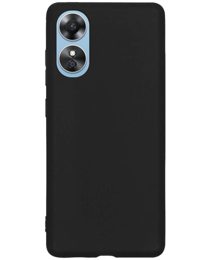 Forterra OPPO A17 Hoesje Siliconen Backcover Lichtgewicht - Zwart