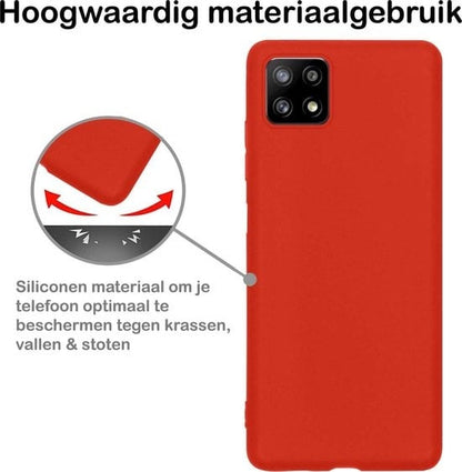 Forterra Samsung A22 5G Hoesje Siliconen Backcover Lichtgewicht - Rood