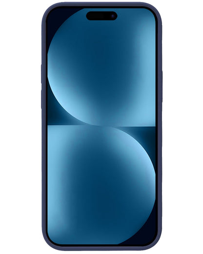 Forterra iPhone 15 Hoesje Siliconen Backcover Lichtgewicht - Donkerblauw