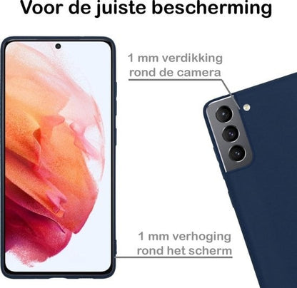 Forterra Samsung S21 Hoesje Siliconen Backcover Lichtgewicht - Donkerblauw
