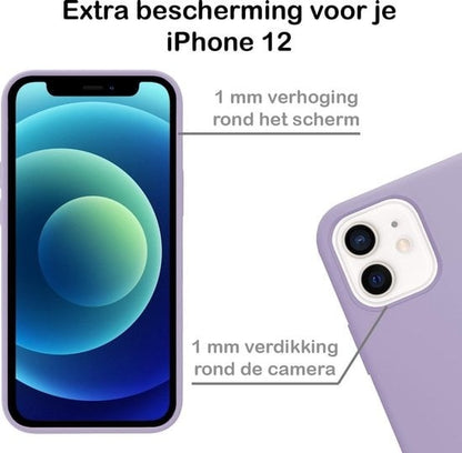 Forterra iPhone 12 Mini Hoesje Siliconen Backcover Lichtgewicht - Lila