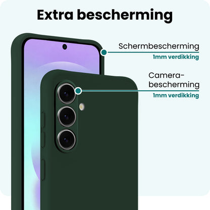 Forterra Samsung A37 Hoesje Siliconen Backcover Lichtgewicht - Donkergroen