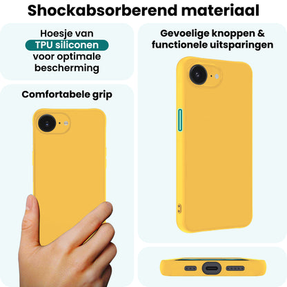 Forterra iPhone 16e Hoesje Siliconen Backcover Lichtgewicht - Geel