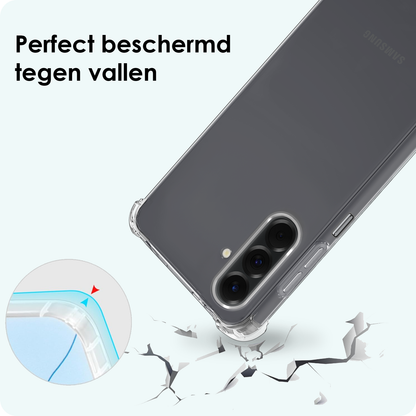 Forterra Samsung A17 Hoesje met Koord Backcover Shockproof - Transparant