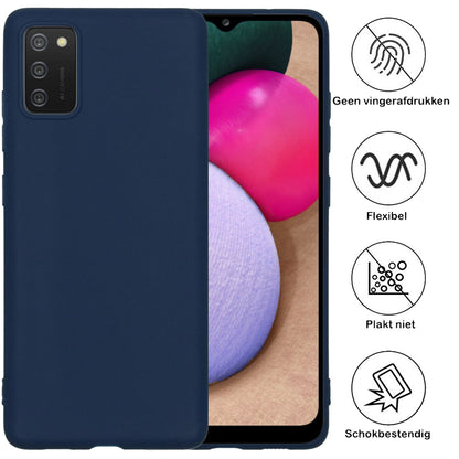 Forterra Samsung A03s Hoesje Siliconen Backcover Lichtgewicht - Donkerblauw