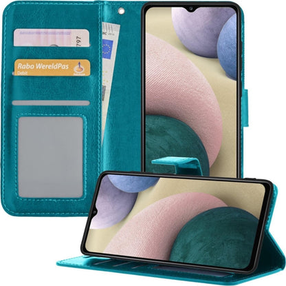 Forterra Samsung A12 Hoesje Bookcase Cover met Kaarthouder - Turquoise