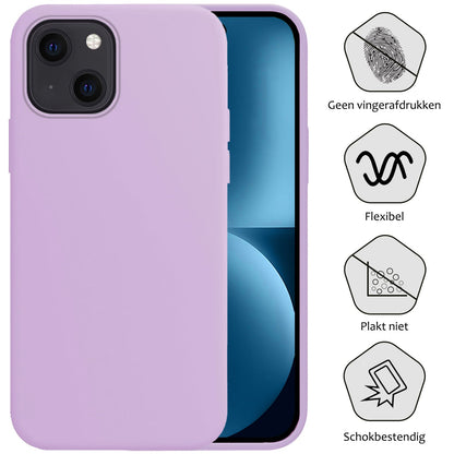 Forterra iPhone 15 Plus Hoesje Siliconen Backcover Lichtgewicht - Lila