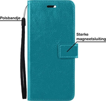 Forterra Samsung A22 4G Hoesje Bookcase Cover met Kaarthouder - Turquoise