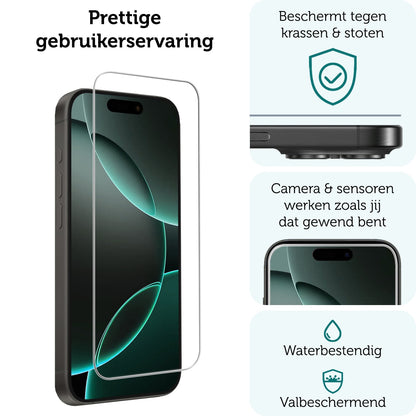 Forterra iPhone 16 Pro Screenprotector Gehard Glas - Volledige dekking