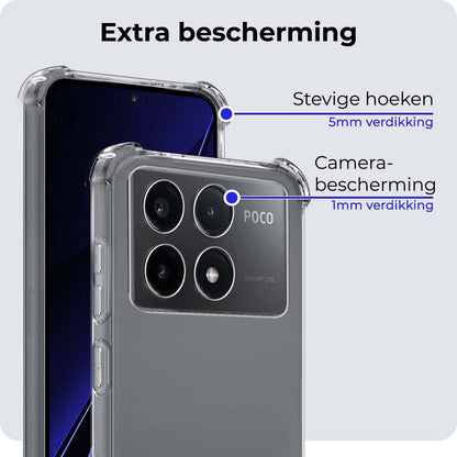 Forterra Xiaomi Poco X6 Pro 5G Hoesje Shockproof Backcover Siliconen - Transparant