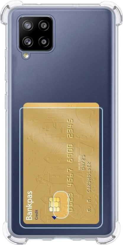 Forterra Samsung A12 Hoesje Kaarthouder Backcover Shockproof - Transparant