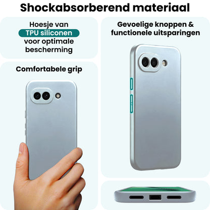 Forterra Google Pixel 10a Hoesje Siliconen Backcover Lichtgewicht - Lichtblauw