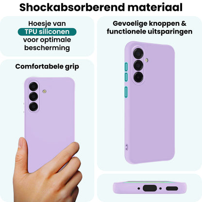 Forterra Samsung A36 Hoesje Siliconen Backcover Lichtgewicht - Lila
