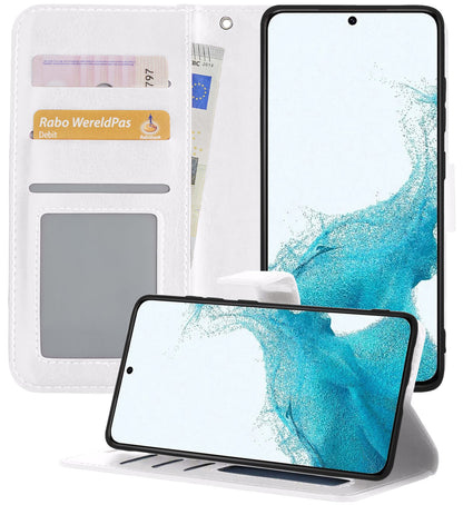 Forterra Samsung S22 Ultra Hoesje Bookcase Cover met Kaarthouder - Wit
