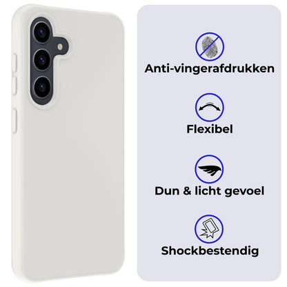 Forterra Samsung S24 Hoesje Siliconen Backcover Lichtgewicht - Wit
