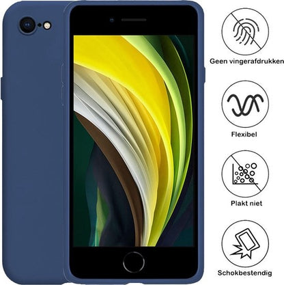 Forterra iPhone 7 Hoesje Siliconen Backcover Lichtgewicht - Donkerblauw