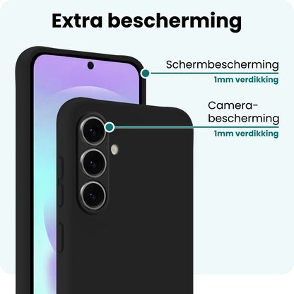 Forterra Samsung A37 Hoesje Siliconen Backcover Lichtgewicht - Zwart