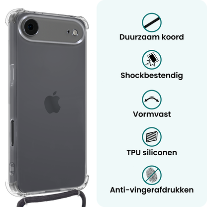 Forterra iPhone Air Hoesje met Koord Backcover Shockproof - Transparant