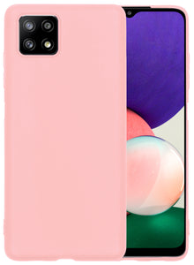 Forterra Samsung A22 4G Hoesje Siliconen Backcover Lichtgewicht - Lichtroze