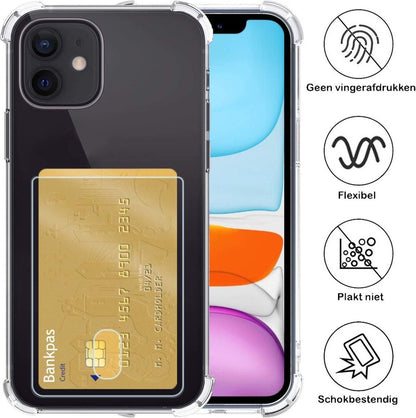 Forterra iPhone 11 Hoesje Kaarthouder Backcover Shockproof - Transparant