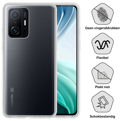 Forterra Xiaomi 11T Pro Hoesje Siliconen Backcover Lichtgewicht - Transparant