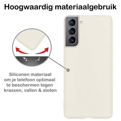 Forterra Samsung S22 Plus Hoesje Siliconen Backcover Lichtgewicht - Wit