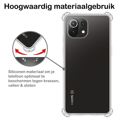 Forterra Xiaomi 11 Lite 5G NE Hoesje Shockproof Backcover Siliconen - Transparant