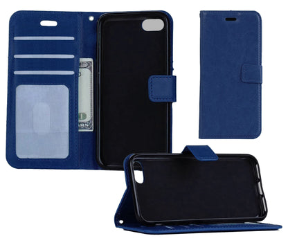 Forterra iPhone 7 Hoesje Bookcase Cover met Kaarthouder - Donkerblauw