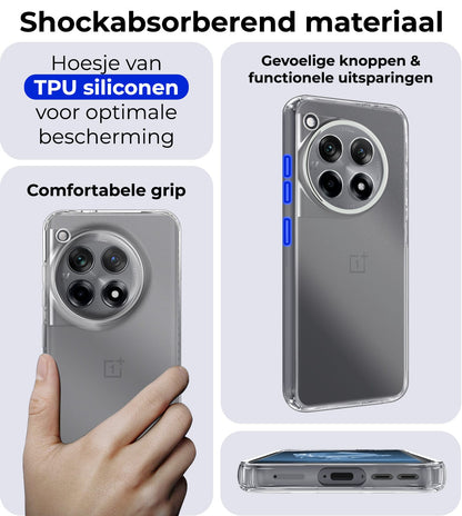 Forterra OnePlus 12R Hoesje Siliconen Backcover Lichtgewicht - Transparant