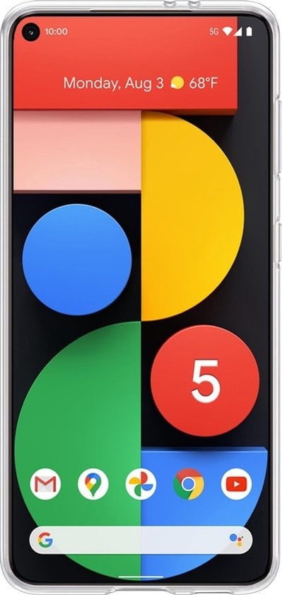 Forterra Google Pixel 5 Hoesje Siliconen Backcover Lichtgewicht - Transparant
