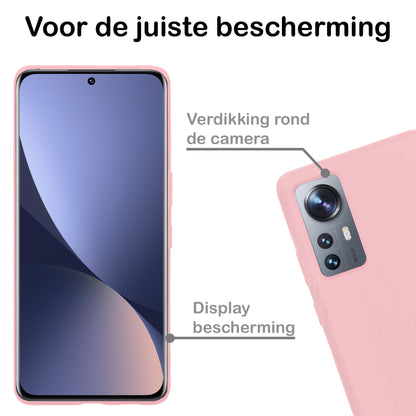 Forterra Xiaomi 12 Hoesje Siliconen Backcover Lichtgewicht - Lichtroze
