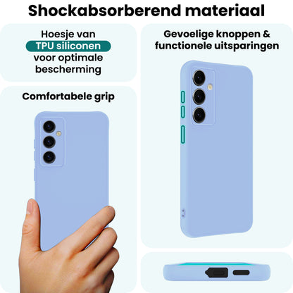 Forterra Samsung S25 Plus Hoesje Siliconen Backcover Lichtgewicht - Lichtblauw