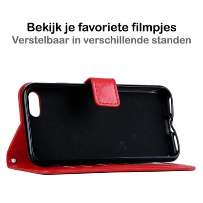 Forterra iPhone SE 2020 Hoesje Bookcase Cover met Kaarthouder - Rood