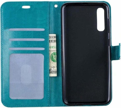 Forterra Samsung Galaxy A50 Hoesje Bookcase Cover met Kaarthouder - Turquoise