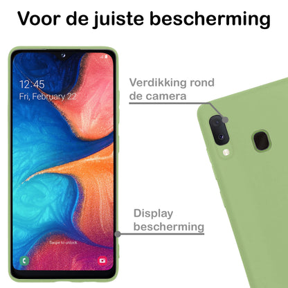 Forterra Samsung A20e Hoesje Siliconen Backcover Lichtgewicht - Groen