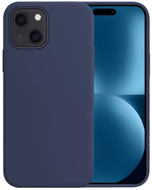 Forterra iPhone 15 Hoesje Siliconen Backcover Lichtgewicht - Donkerblauw