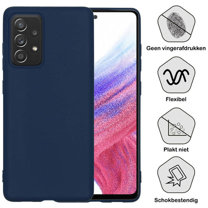 Forterra Samsung A53 Hoesje Siliconen Backcover Lichtgewicht - Donkerblauw
