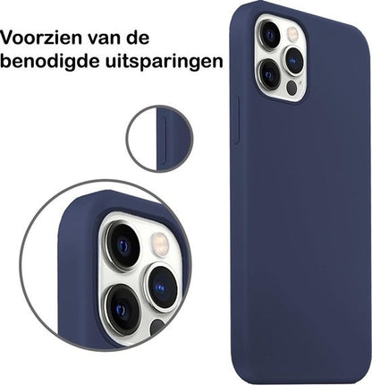 Forterra iPhone 12 Pro Max Hoesje Siliconen Backcover Lichtgewicht - Donkerblauw