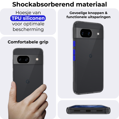 Forterra Google Pixel 8a Hoesje Siliconen Backcover Lichtgewicht - Transparant