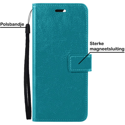 Forterra Samsung M22 Hoesje Bookcase Cover met Kaarthouder - Turquoise