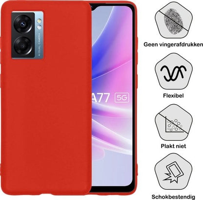 Forterra OPPO A77 Hoesje Siliconen Backcover Lichtgewicht - Rood