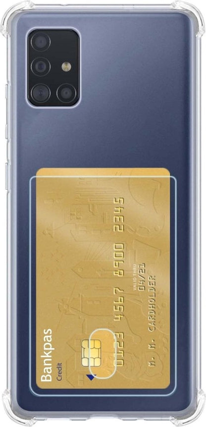 Forterra Samsung A71 Hoesje Kaarthouder Backcover Shockproof - Transparant