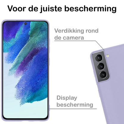 Forterra Samsung S21 FE Hoesje Siliconen Backcover Lichtgewicht - Lila