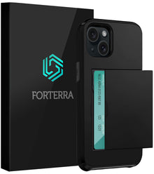 Forterra iPhone 14 Plus Hoesje Kaarthouder Hard Case Shockproof - Zwart