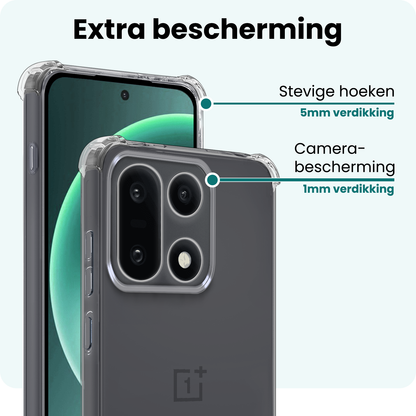 Forterra OnePlus 15 Hoesje Shockproof Backcover Siliconen - Transparant