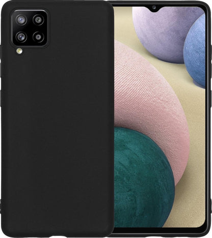 Forterra Samsung A12 Hoesje Siliconen Backcover Lichtgewicht - Zwart